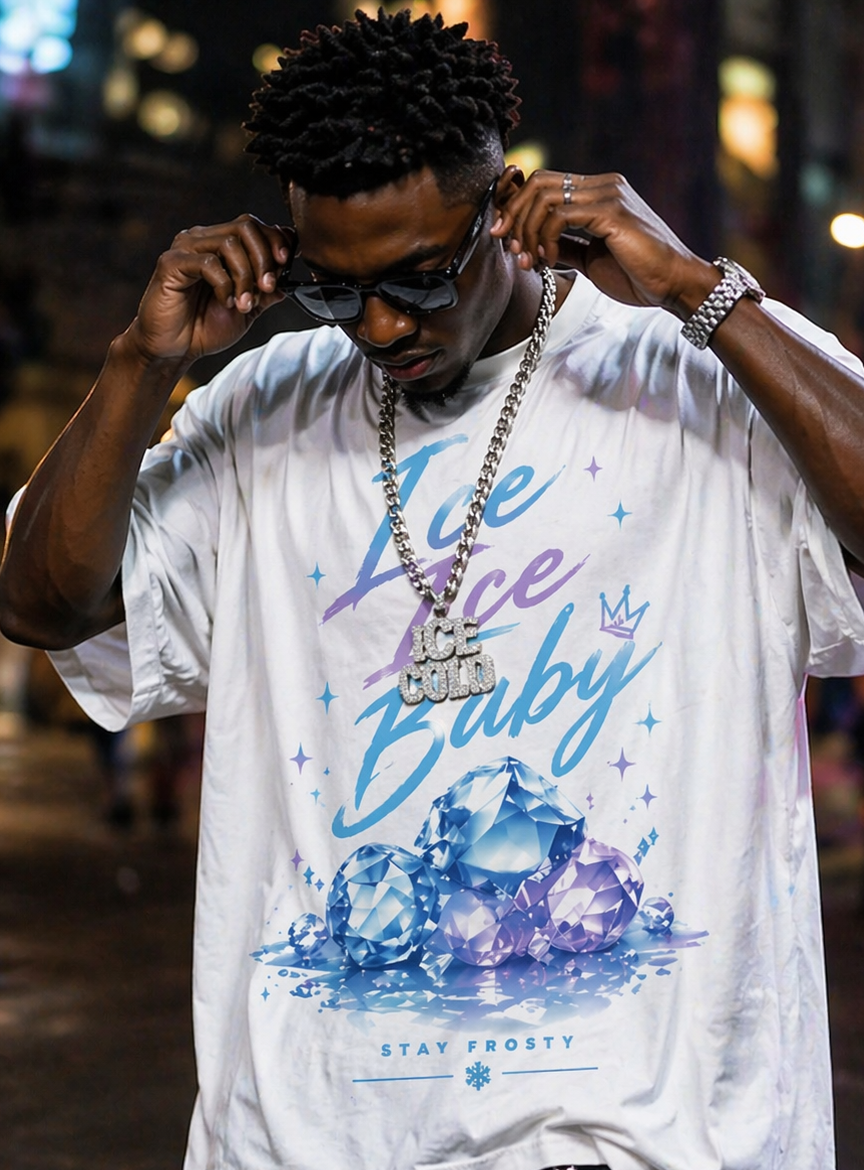 Babusha Ice Ice Baby – Frost Edition Oversized T-Shirt ❄️