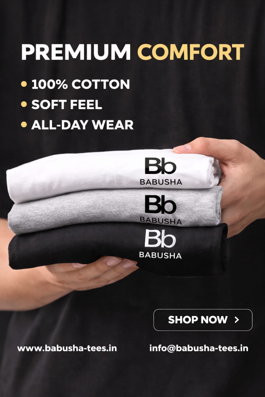 Babusha Plain T shirt (Pack of 3)